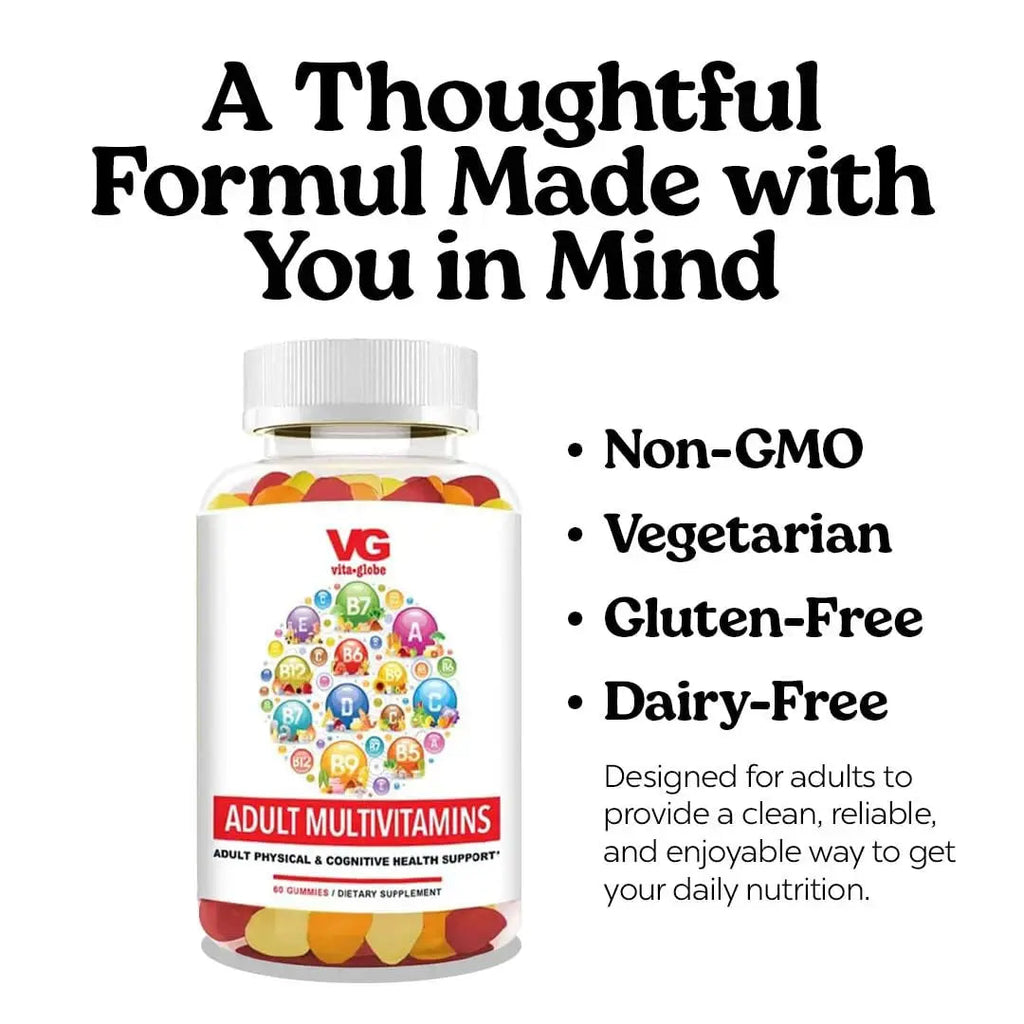 VITA GLOBE Adult Multivitamin Gummies – with Vitamins C, D, E, B6, B12, Folate & Biotin | Daily Multivitamin Supplement for Energy VITA GLOBE Au supplements