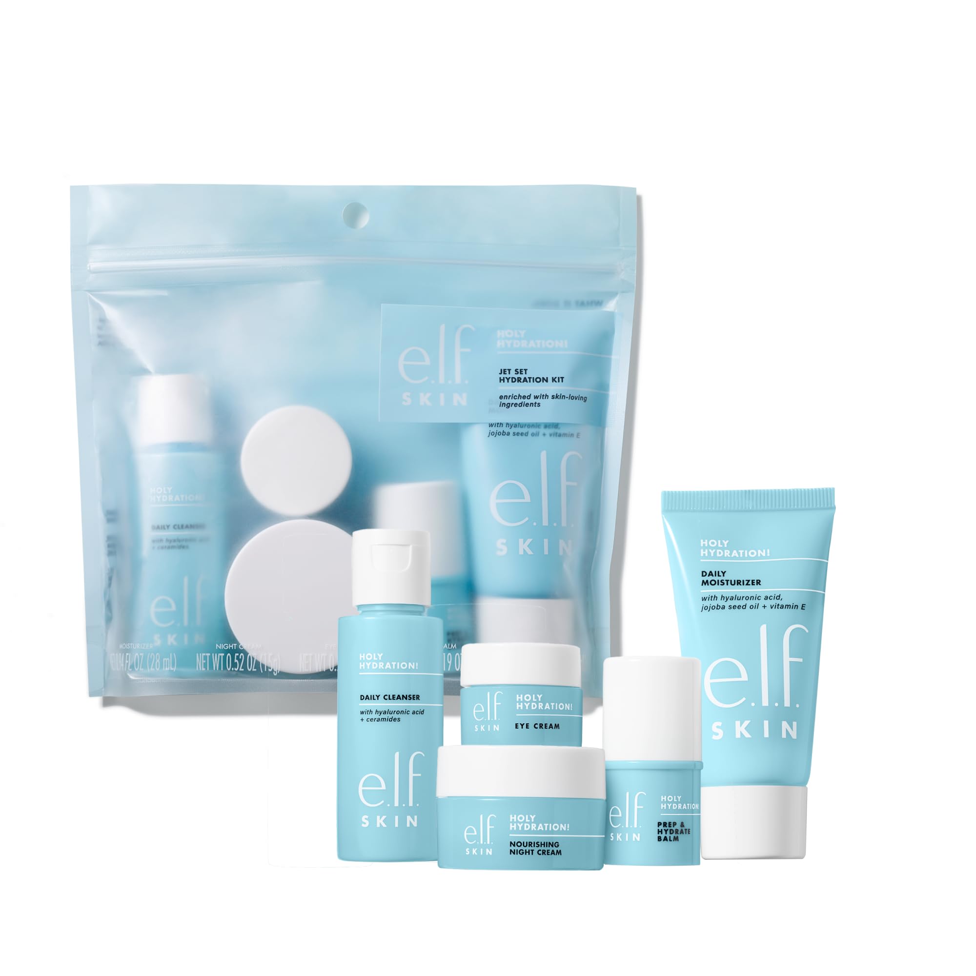 e.l.f. SKIN Holy Hydration! Jet Set Hydration Kit, Travel Friendly Hydrating Skincare Set,