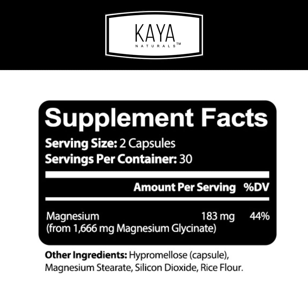 Kaya Naturals Cramp-A-Way Magnesium Glycinate 183mg (60 Count (Pack of 1) Kaya Naturals Au supplements