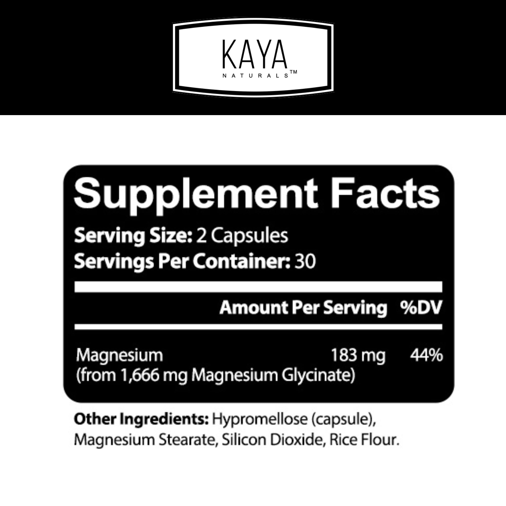 Kaya Naturals Cramp-A-Way Magnesium Glycinate 183mg (60 Count (Pack of 1) Kaya Naturals Au supplements