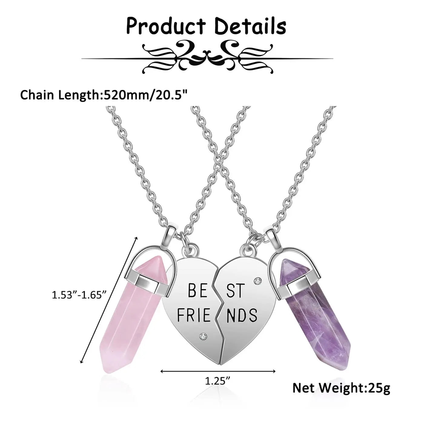 PESOENTH Best Friend Necklace for 2 Girls Gifts- BFF Friendship Necklaces Women Matching PESOENTH Au supplements