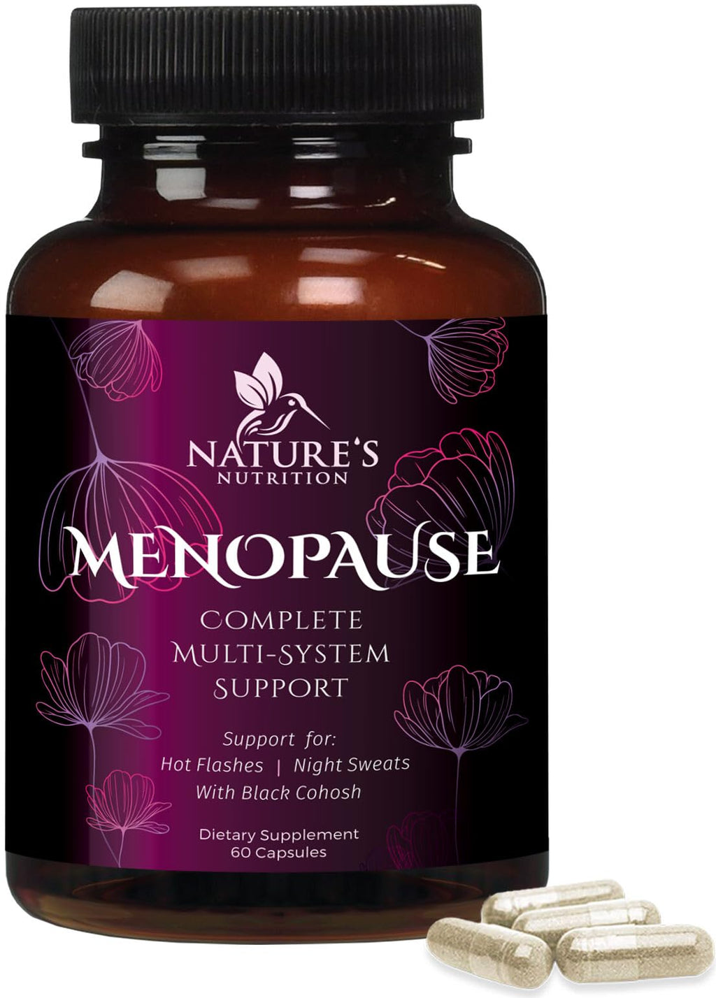 Menopause Supplements for Women - Complete Menopause Relief with Dong Quai & Black Cohosh - For Natural, Mild Hot Flash & Night Sweats - Hormone, Energy & Balance Support, Bottled in USA - 60 Capsules Nature's Nutrition Au supplements