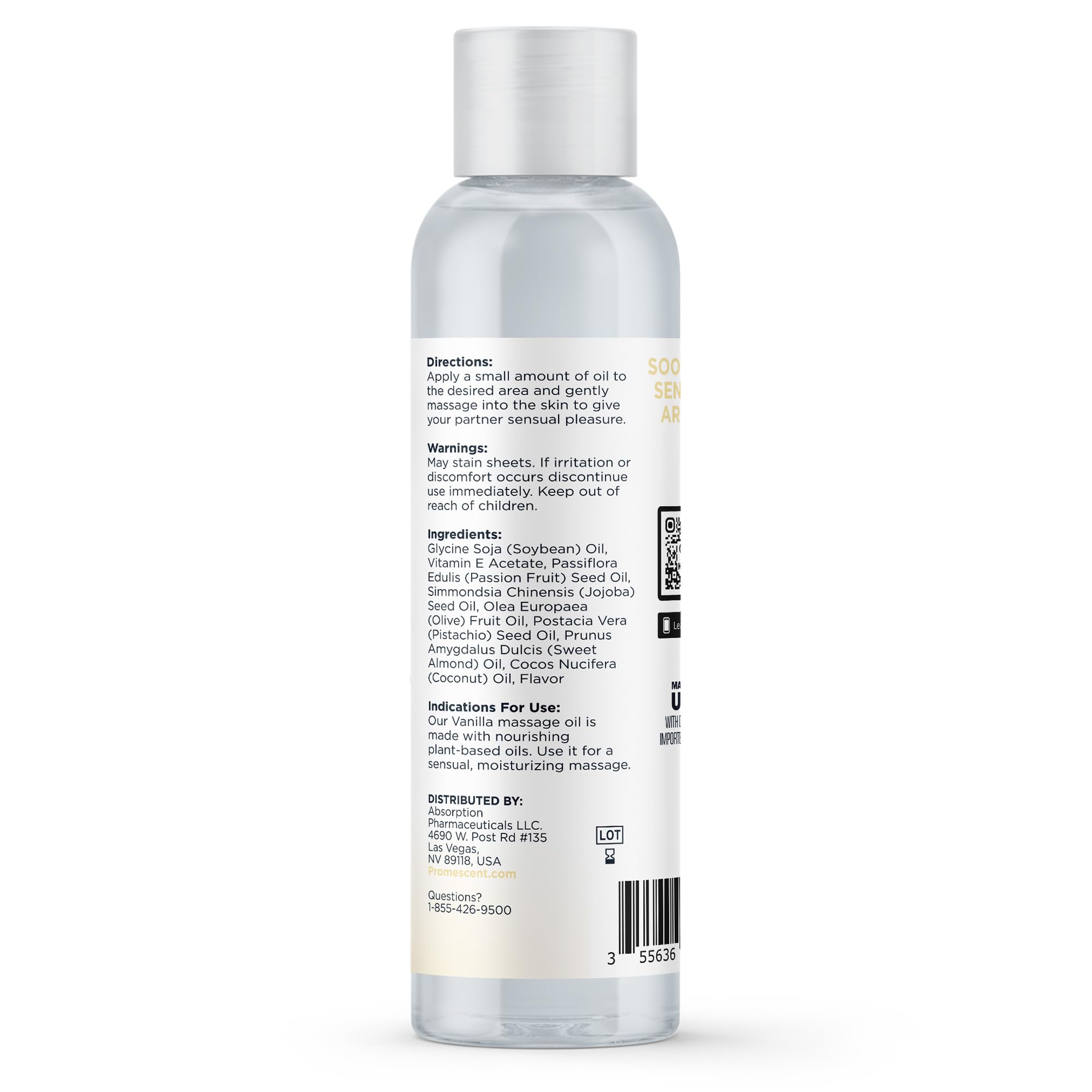 Promescent Massage Oil for Massage Therapy, Massage Oils for Date Night, Premium Body Oil for Men & Women to Relieve Stress & Sore Muscles, Essential Oils for Skin (4 oz) (Vanilla) Promescent Au supplements