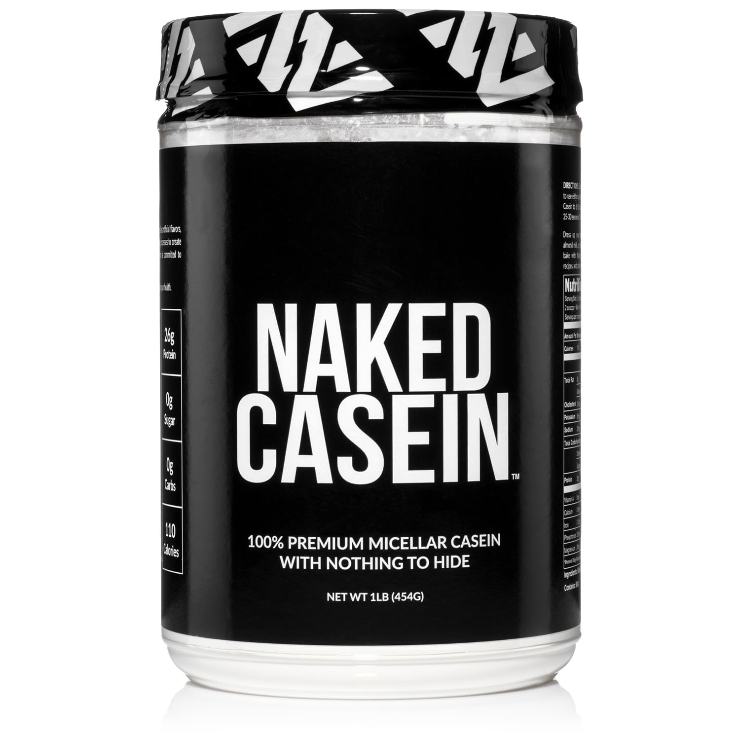 NAKED Casein - 1Lb Micellar Casein Protein - Bulk, Zero Carb, NSF Certified, GMO-Free, Gluten Free, Soy Free, Preservative Free - Stimulate Muscle Growth