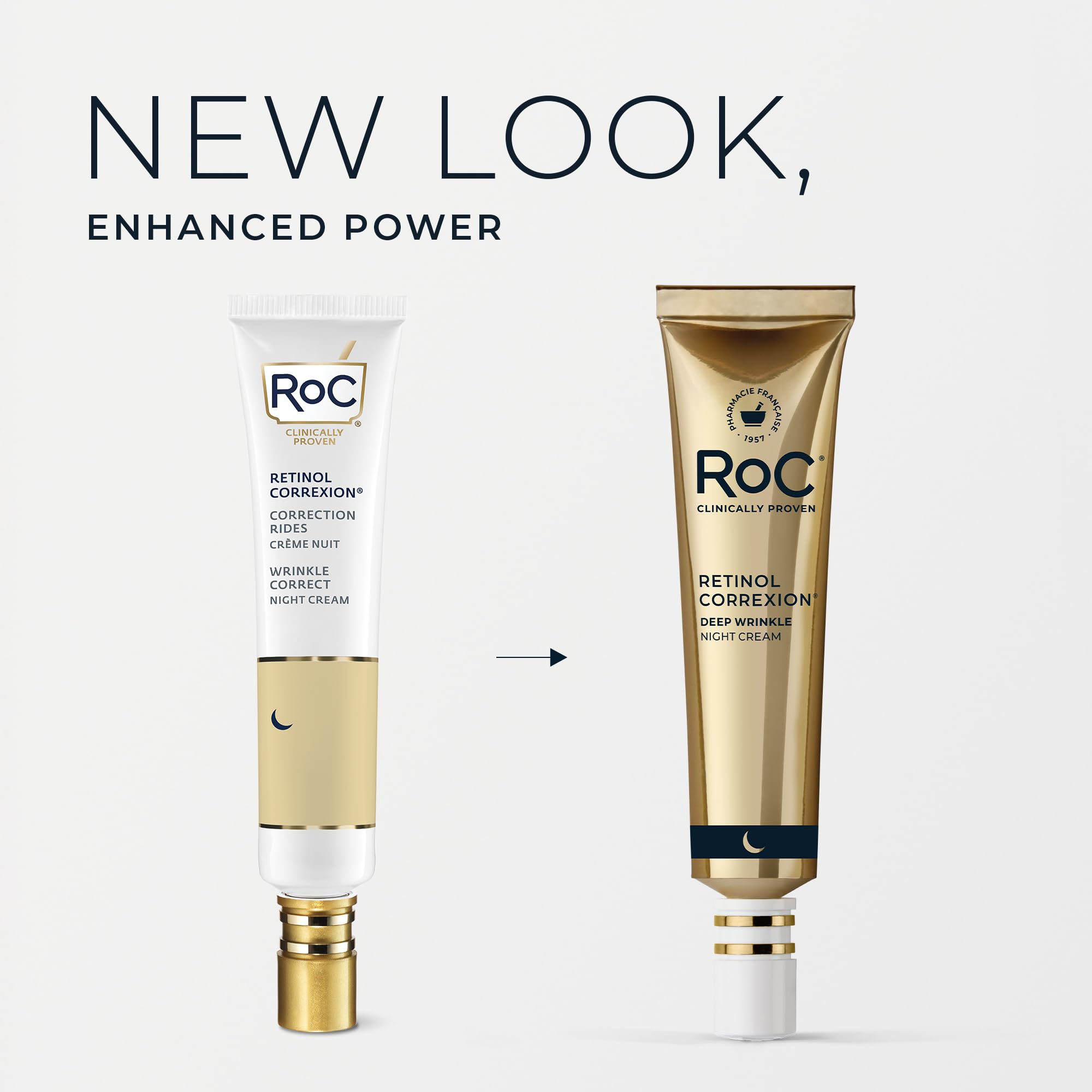 RoC Retinol Correxion Night Cream for Deep Wrinkles, Anti Aging Skincare Treatment Women and Men, 1.0 oz