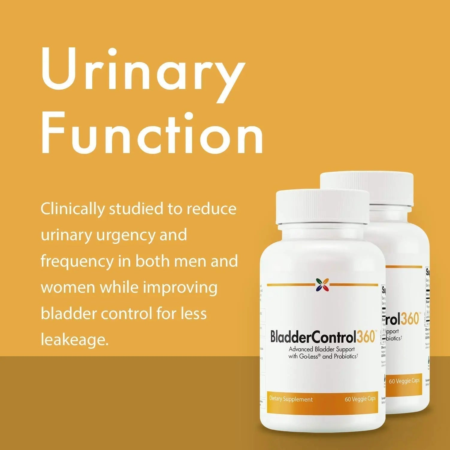 Stop Aging Now - BladderControl360 Formula - Bladder Control Support - Go-Less & Probiotics - Urinary Health Probiotic Supplement - Lactobacillus Rhamnosus, Pumpkin Seed & Soy Germ Extracts - 60 Vcaps Stop Aging Now Au supplements