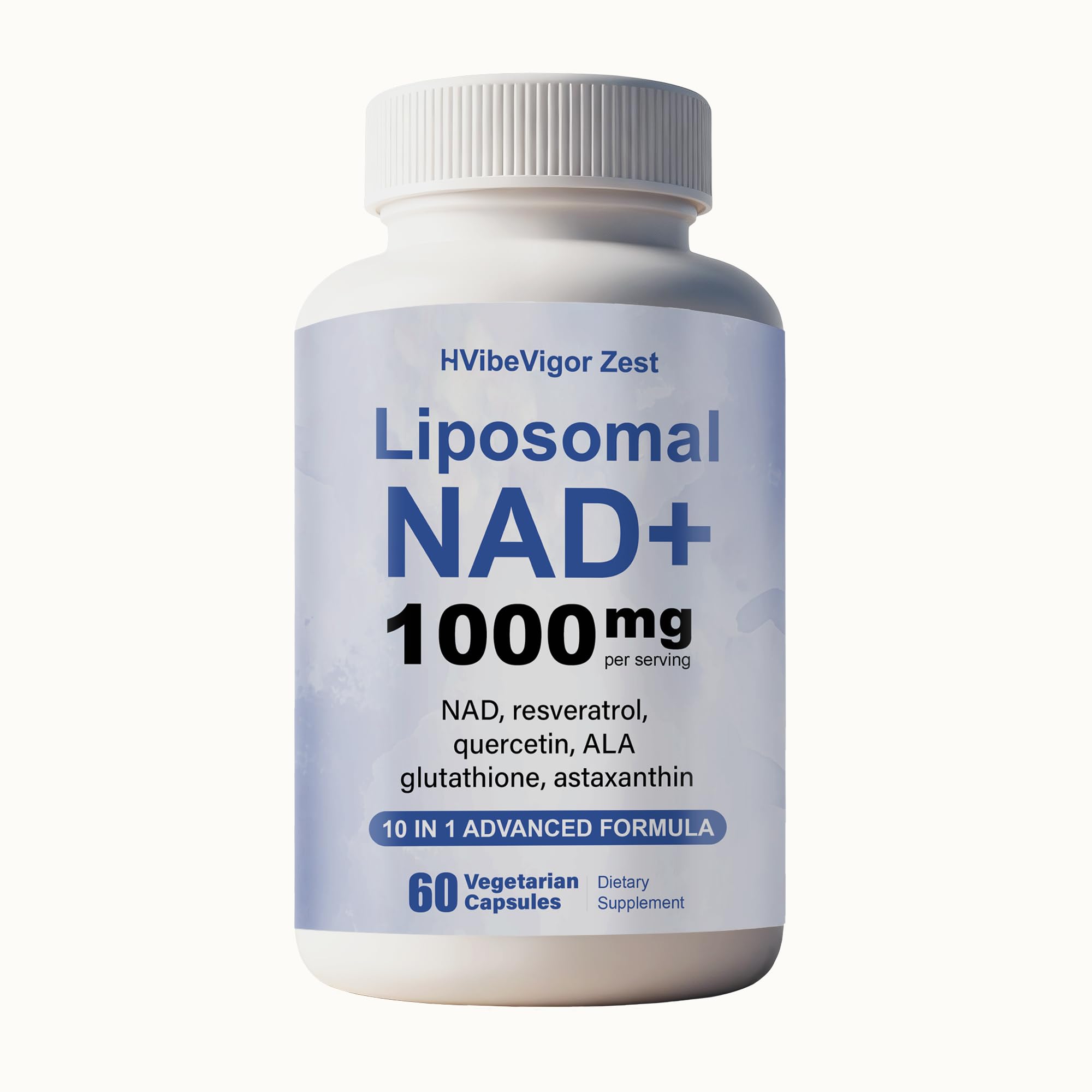 NAD Supplement 1000mg, Liposomal NAD+ Supplement with Resveratrol, Glutathione & Astaxanthin - Support Cellular Health, Stamina & Healthy Aging, NMN Supplement Alternative – 60 Capsules HVibeVigor Zest Au supplements