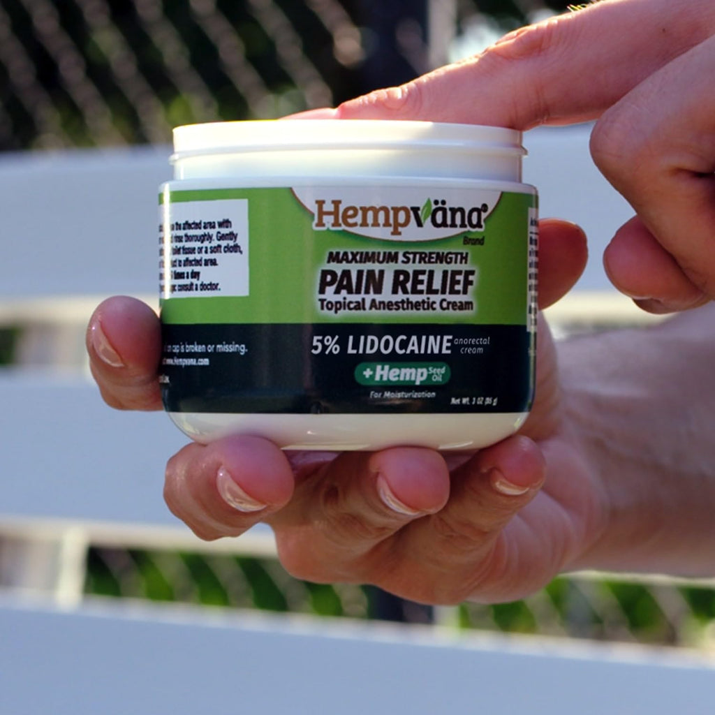 Hempvana 5% Lidocaine Relief Cream, Maximum Strength, AS-SEEN-ON-TV, Strong Cream, Numbs Irritated Nerves for Fast Anorectal Relief, Non-Greasy, Targeted Long-Lasting Relief. Enriched with Hemp, 3 Oz Hempvana Au supplements