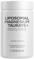 Codeage Liposomal Magnesium Taurate+ Supplement - Magnesium Taurate, Vitamin B6 as Pyridoxal 5-Phosphate, 2-Month Supply - Liposomal Delivery, Vegan, Non-GMO, Gluten-Free, 120 Capsules Codeage Au supplements