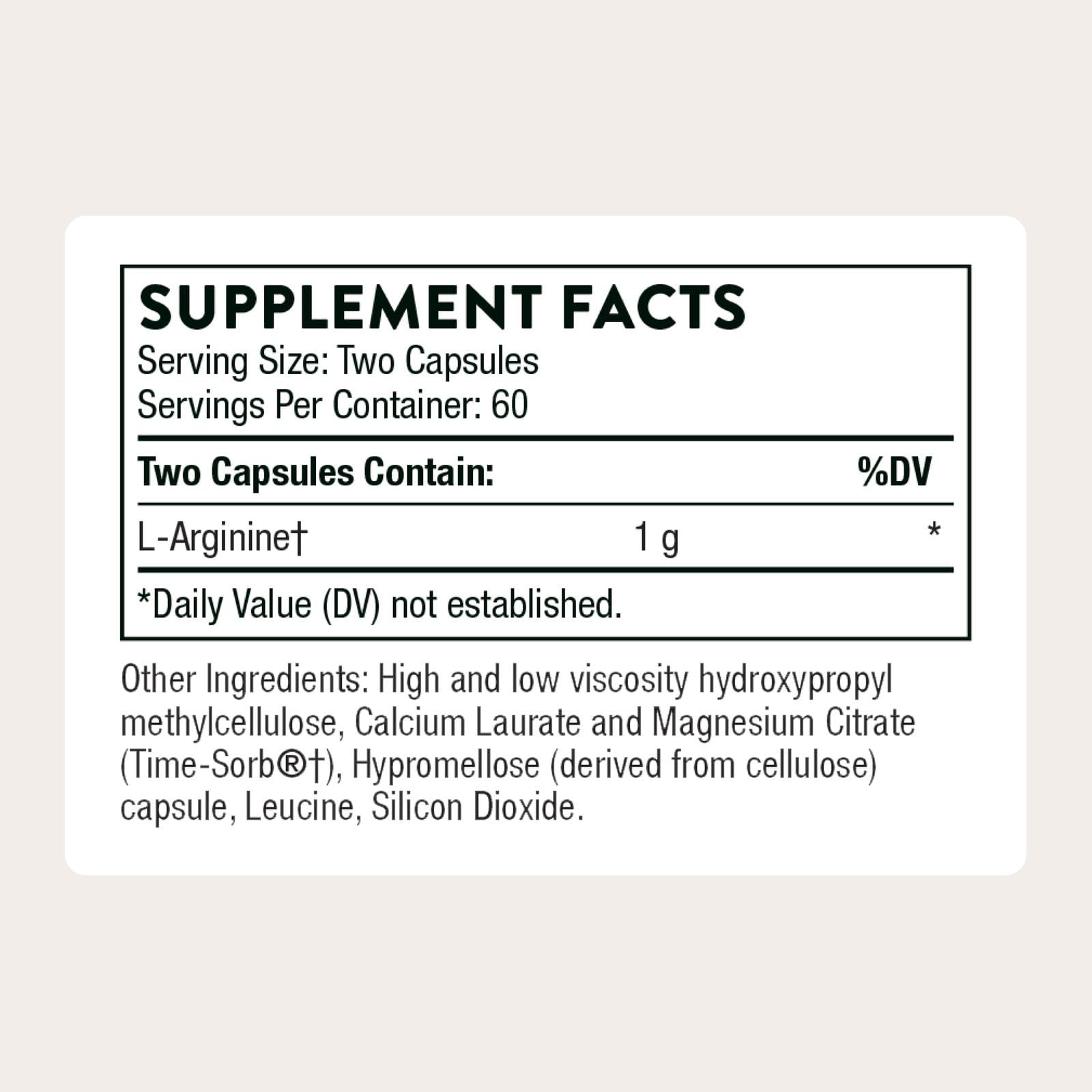 THORNE - L-Arginine - Sustained-Release - Supports Heart Health, Nitric Oxide Production, Exercise Capacity & Optimal Blood Flow* - Third-Party Certified