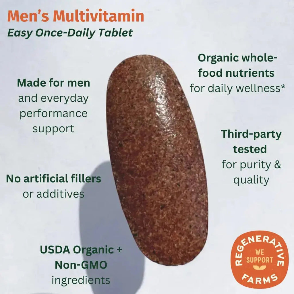 EarthFirst Organic Men’s Multi Once Daily, Whole-Food Multivitamin with 19 Vitamins & Minerals for Energy, Heart, Bone Strength EarthFirst Organic Au supplements