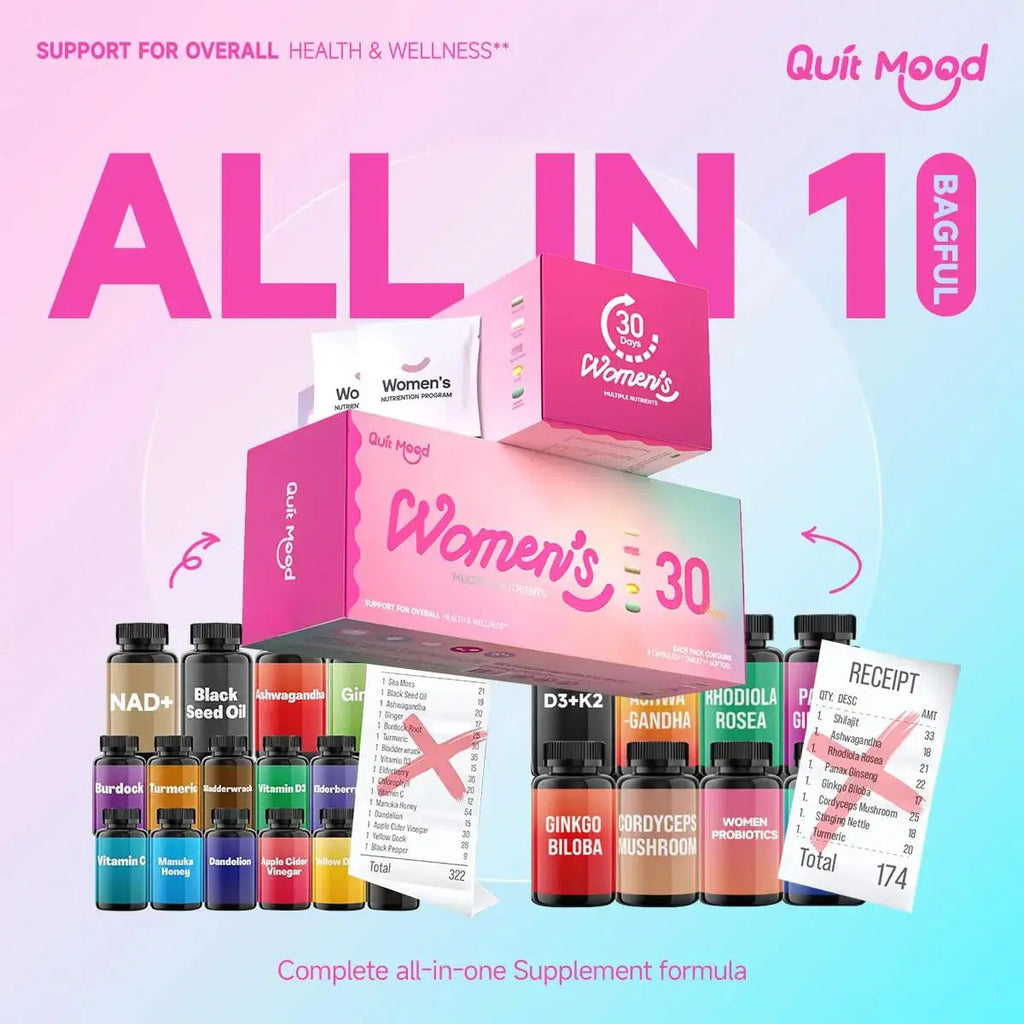 Multivitamin for Women Daily Vitamin Packs for 30 plus with Ashwagandha, D3 + K2, Probiotics&NR 1000 | Supplement for Beauty, Stress Relief Quit mood Au supplements