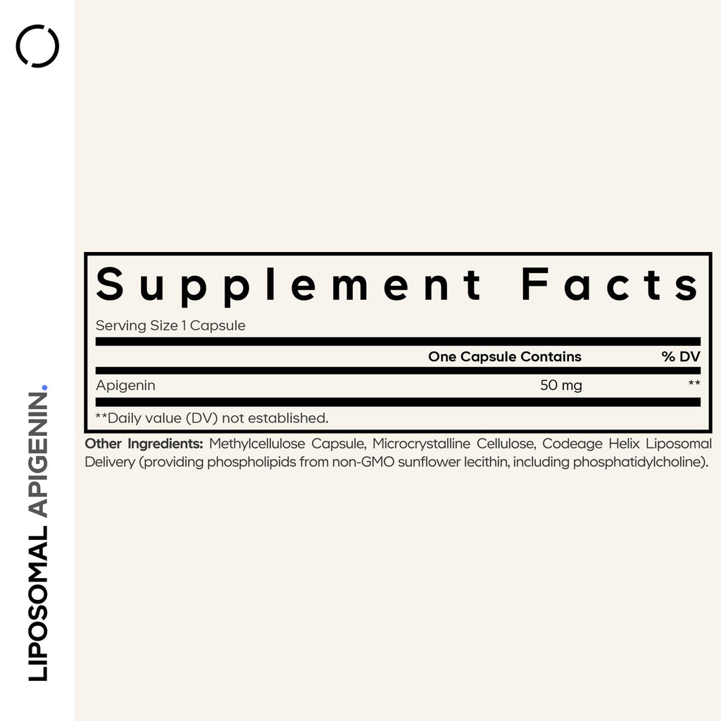 Codeage Liposomal Apigenin Supplement, 3-Month Supply, Daily Flavonoid Chamomile Extract, Liposomal Phospholipid Complex, Non-GMO Sunflower Oil, Phosphatidylcholine Vegan Blend, Gluten-Free, 90 Count Codeage Au supplements