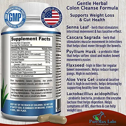 YUMMYVITE 15 Day Colon Cleanse and Detox, Herbal Detox Formula, Supports Weight YUMMYVITE Au supplements