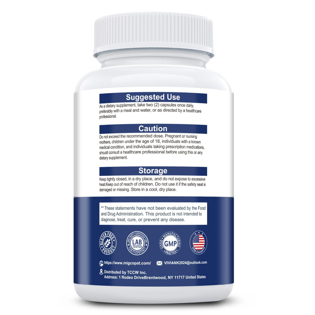 Brain Supplements for Memory & Focus - Nootropic with Bacopa Monnieri, Lion's Mane, Alpha GPC, Phosphatidylserine | Supports Mental Clarity & Cognitive Function | Vitamin B6 & B12-120 Capsules Migcopat Au supplements