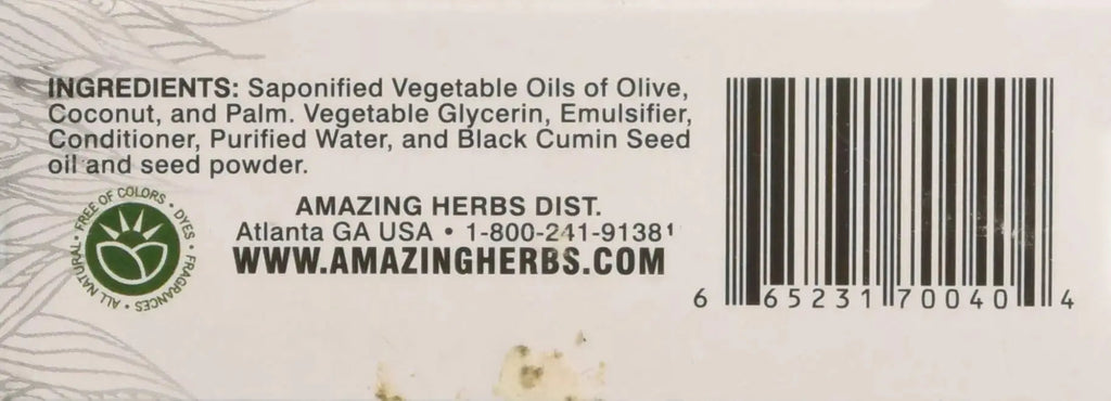 Amazing Herbs Black Seed Vegetable Glycerin Soap, 4.25 Ounce Amazing Herbs Au supplements