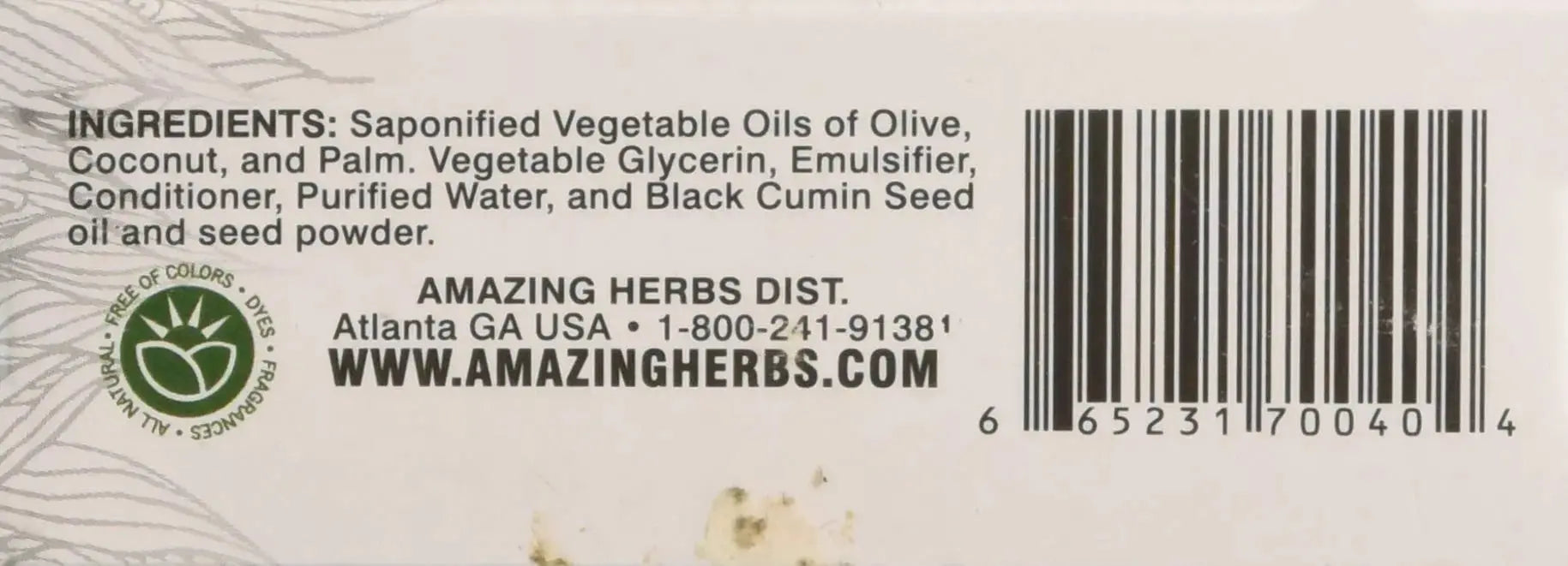 Amazing Herbs Black Seed Vegetable Glycerin Soap, 4.25 Ounce Amazing Herbs Au supplements