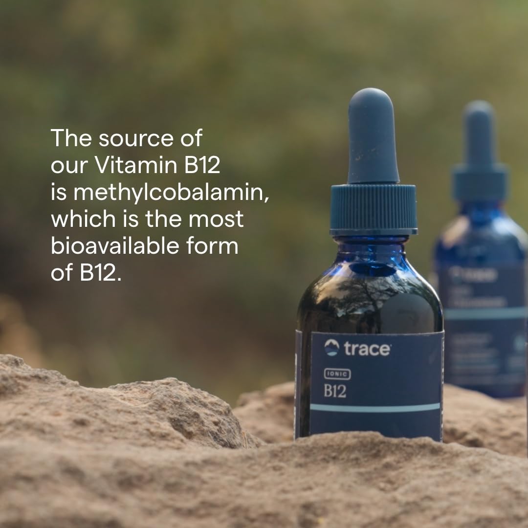 Trace Minerals Ionic B12 - Liquid Multivitamin for Hormone Balance & Healthy Nerve Function - Supports Metabolic Health - Enzyme Production - Natural Wellness Formula - 2 fl oz (59 Servings) Trace Minerals Au supplements