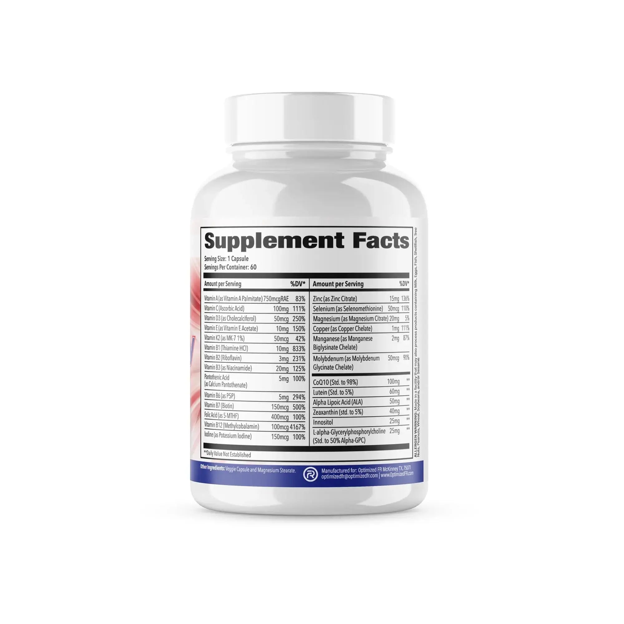 Fit4Duty Multivitamin+ for First Responders, One a Day Multivitamin Plus Other nutrients, 60 Servings, 2 Month Supply Optimized FR Au supplements