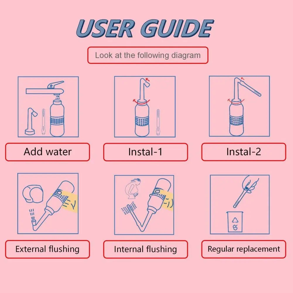2-in-1 Douche Bottle for Women Vaginal Cleansing System + Portable Bidet Travel Bidet Bottle AQUAMASTER Au supplements