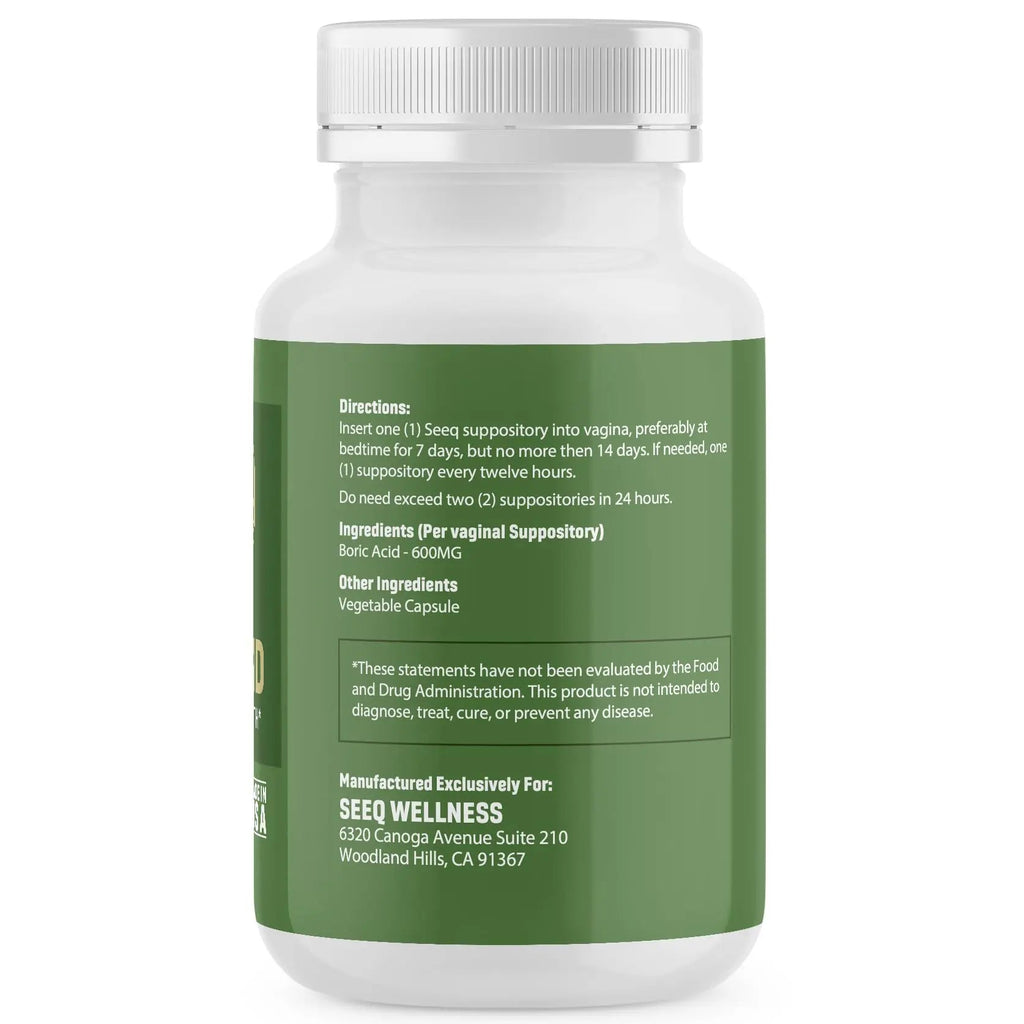 Seeq Wellness Boric Acid Vaginal Suppositories - Helps Support Odor Control and Balance Vaginal PH Seeq Wellness Au supplements