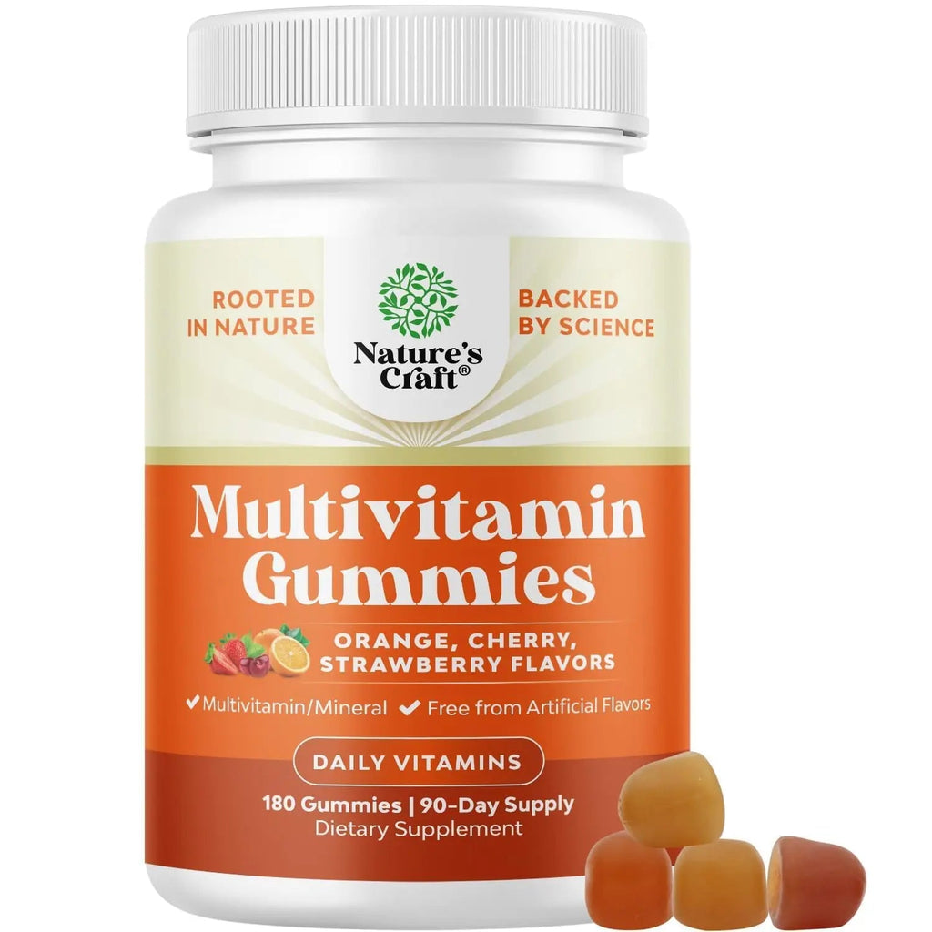 Potent Daily Multivitamin Gummies for Adults - Wellness Blend of Vitamin D A C E B12 Zinc and Biotin - Adult Vitamin Gummy for Energy and Immune Health Natures Craft Au supplements