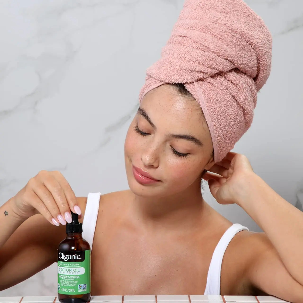 Cliganic Organic Castor Oil, 100% Pure (4oz with Eyelash Kit) - For Eyelashes, Eyebrows, Hair & Skin Cliganic Au supplements