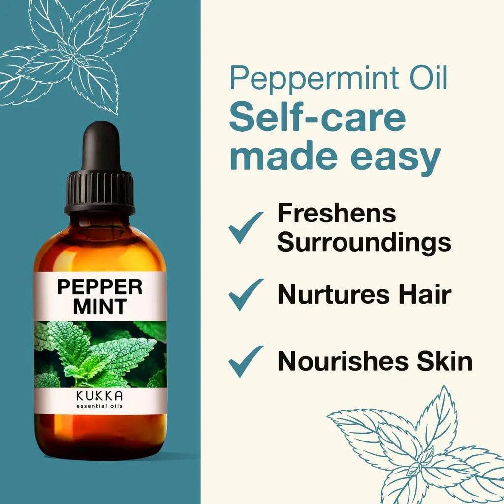 Kukka Peppermint Oil for Hair - Natural Mint Essential Oils - Premium Grade Natural Peppermint Essential Oil KUKKA essential oils Au supplements