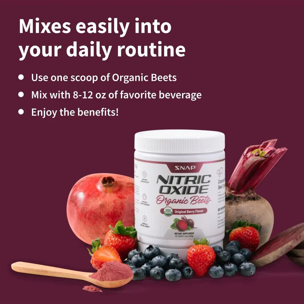 Snap Supplements USDA Organic Beet Root Powder, 3-in-1 Nitric Oxide Supplement Snap Supplements Au supplements