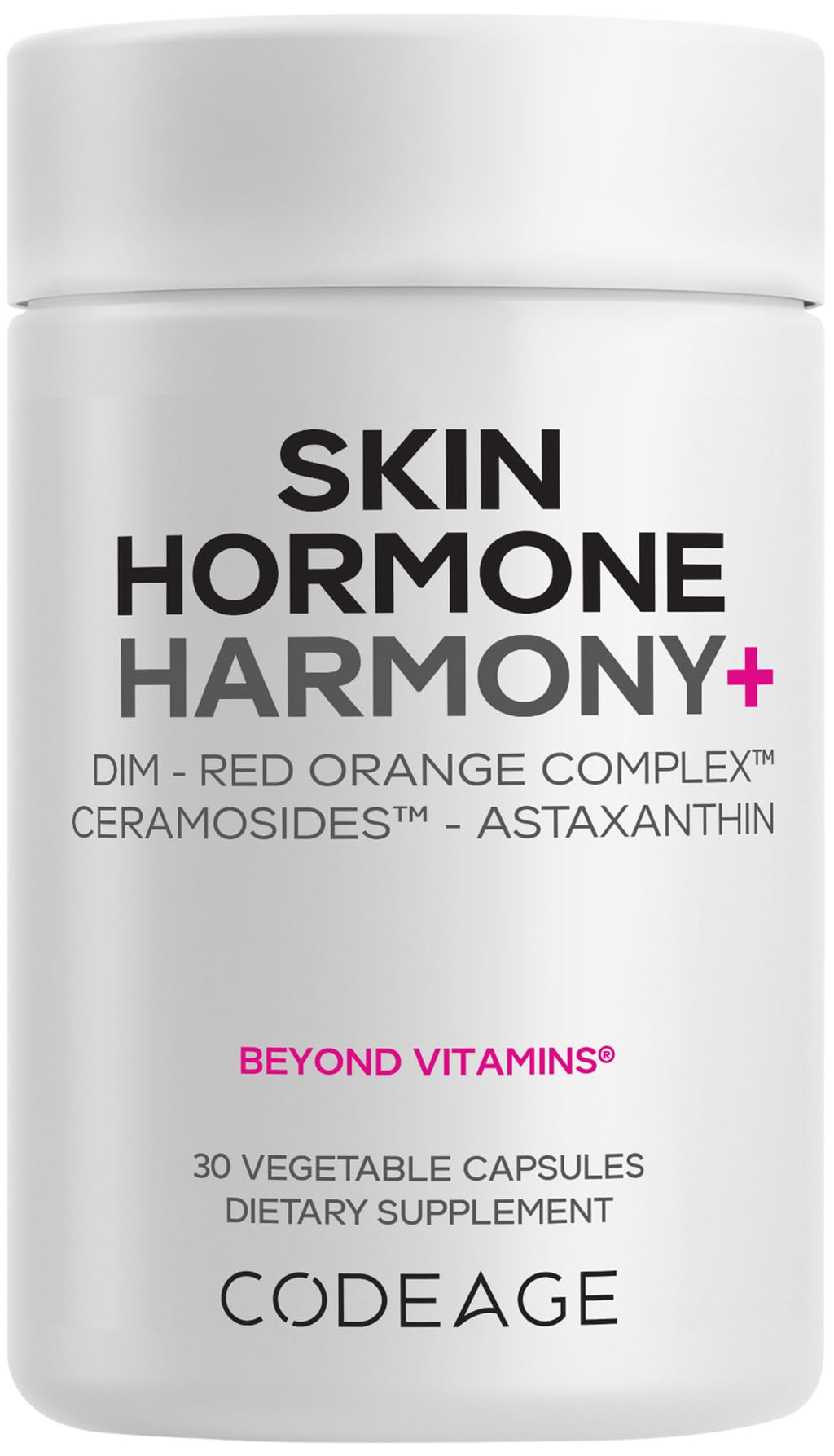 Codeage Skin Hormone Harmony+ Supplement – Skin Hair Support with Ceramosides, Red Orange Complex, Diindolylmethane, Astaxanthin, Vitamin C Ascorbic Acid, Liposomal Delivery – Non-GMO – 30 Capsules Codeage Au supplements