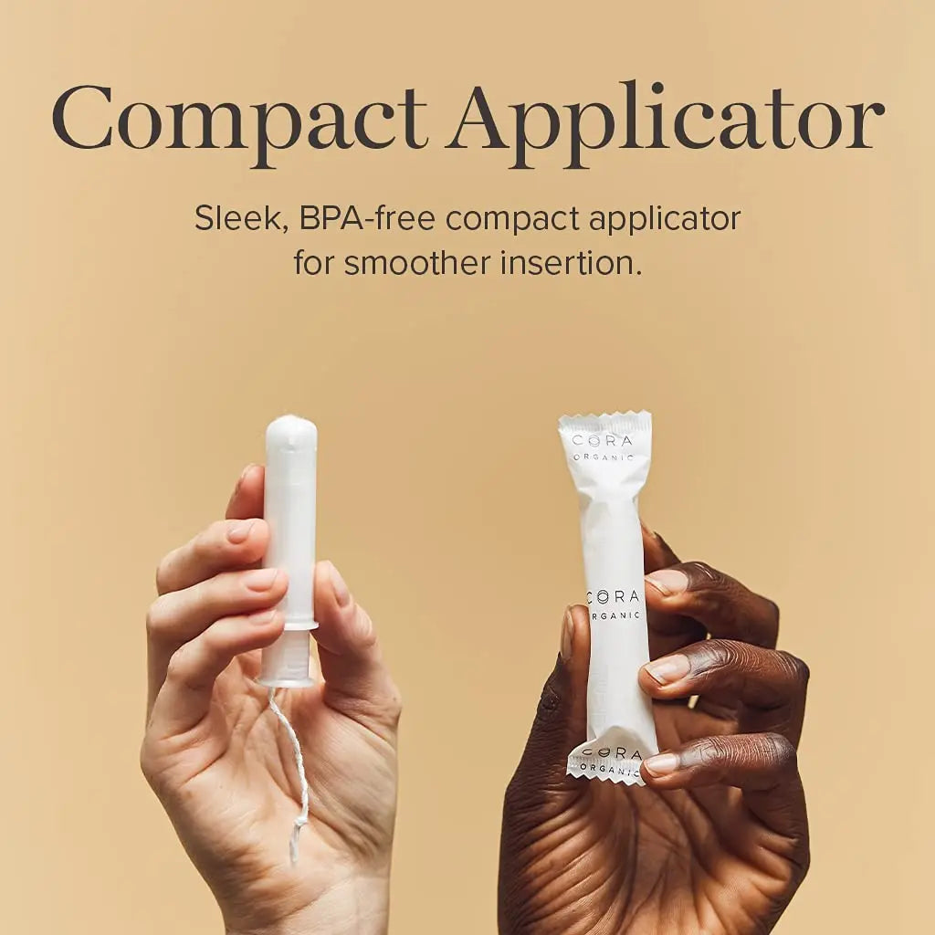 Cora Organic Applicator Tampons | Light Absorbency | 100% Cotton Core, Unscented, BPA-Free Compact Cora Au supplements