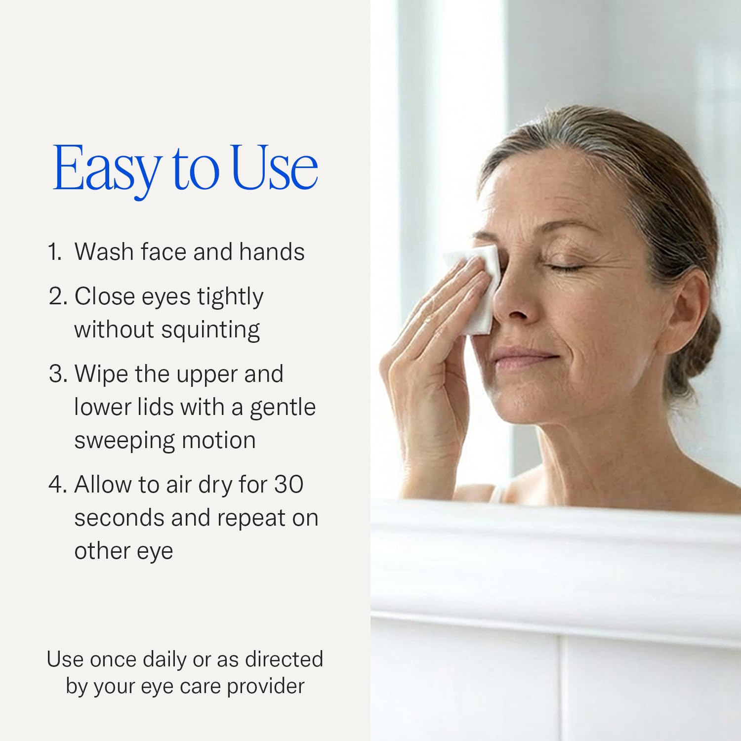 Cliradex Towelettes - Natural Face, Eyelash & Eyelid Cleanser - Wipes for Demodex, Blepharitis, Mgd and Red Irritated Eye Lid