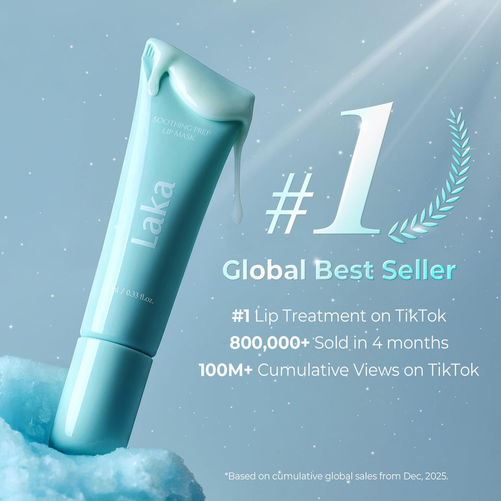 Laka Soothing Prep Lip Mask, Cooling Peel Off Korean Lip Mask, Gentle Exfoliator for Lips