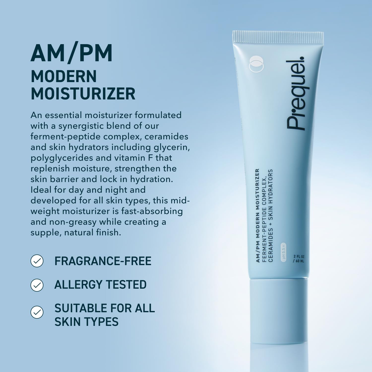 Prequel Skin AM/PM Modern Moisturizer – Hydrating Face Cream with Peptides, Ceramides