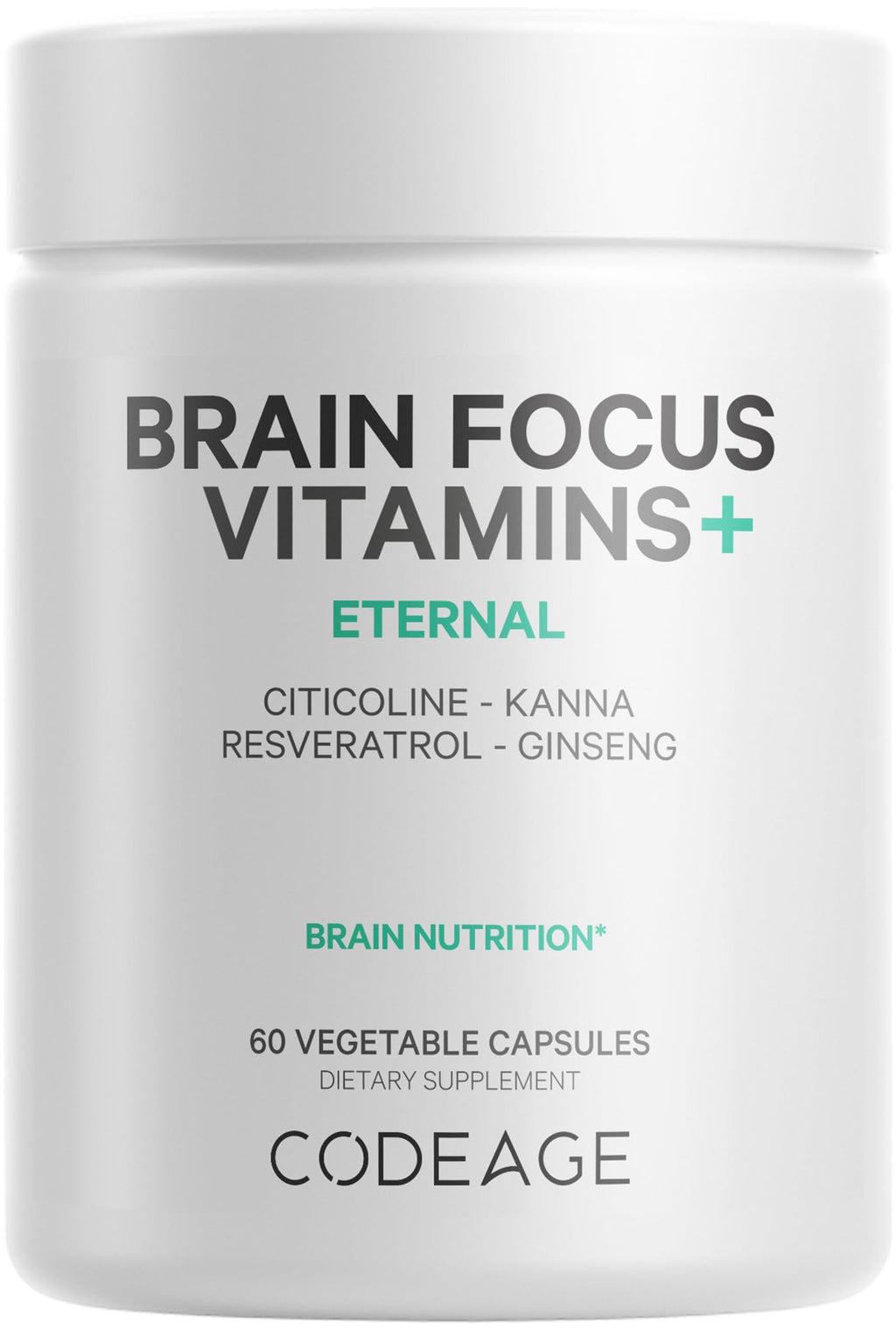 Codeage Brain Focus Vitamins+ Nootropic Supplement with Citicoline as Cognizin, Panax Ginseng, Resveratrol, Gotu Kola, Vitamin B12 Methylcobalamin - Liposomal Delivery - Non-GMO - 60 Capsules Codeage Au supplements