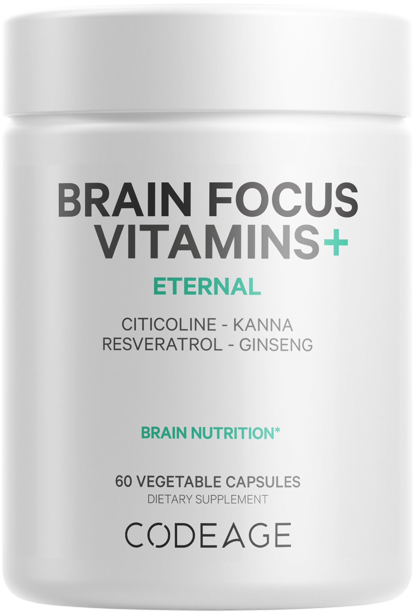 Codeage Brain Focus Vitamins+ Nootropic Supplement with Citicoline as Cognizin, Panax Ginseng, Resveratrol, Gotu Kola, Vitamin B12 Methylcobalamin - Liposomal Delivery - Non-GMO - 60 Capsules Codeage Au supplements