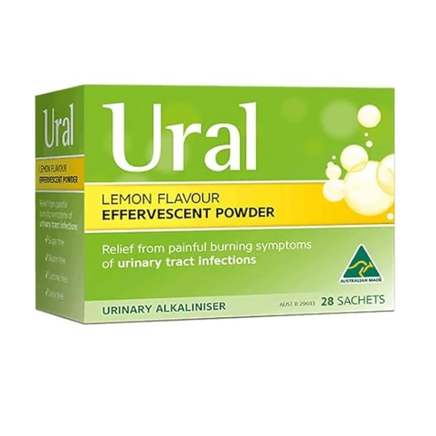 Ural Effervescent Powder 4G * 28 Sachets Urinary Alkalinizer Cystitis Relief Ural Au supplements