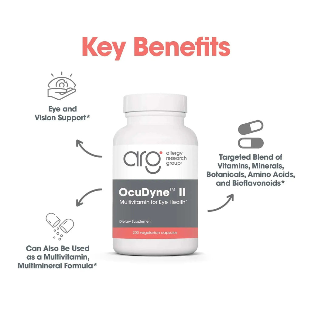 Allergy Research Group OcuDyne II Supplement - Eye Support Vitamins for Vision, Eye Health for Adults, Vision Support, Multivitamin Formula Allergy Research Group Au supplements
