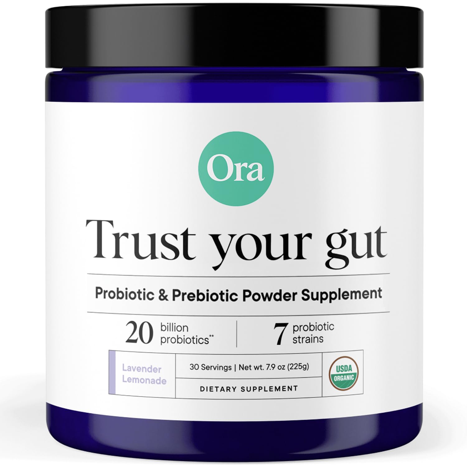 Ora Organic Prebiotic and Probiotic Powder Supplement - 20 Billion Probiotics, 7 Strains for Best Prebiotic Powder, Non-GMO, Probiotics for Women, Men & Kids