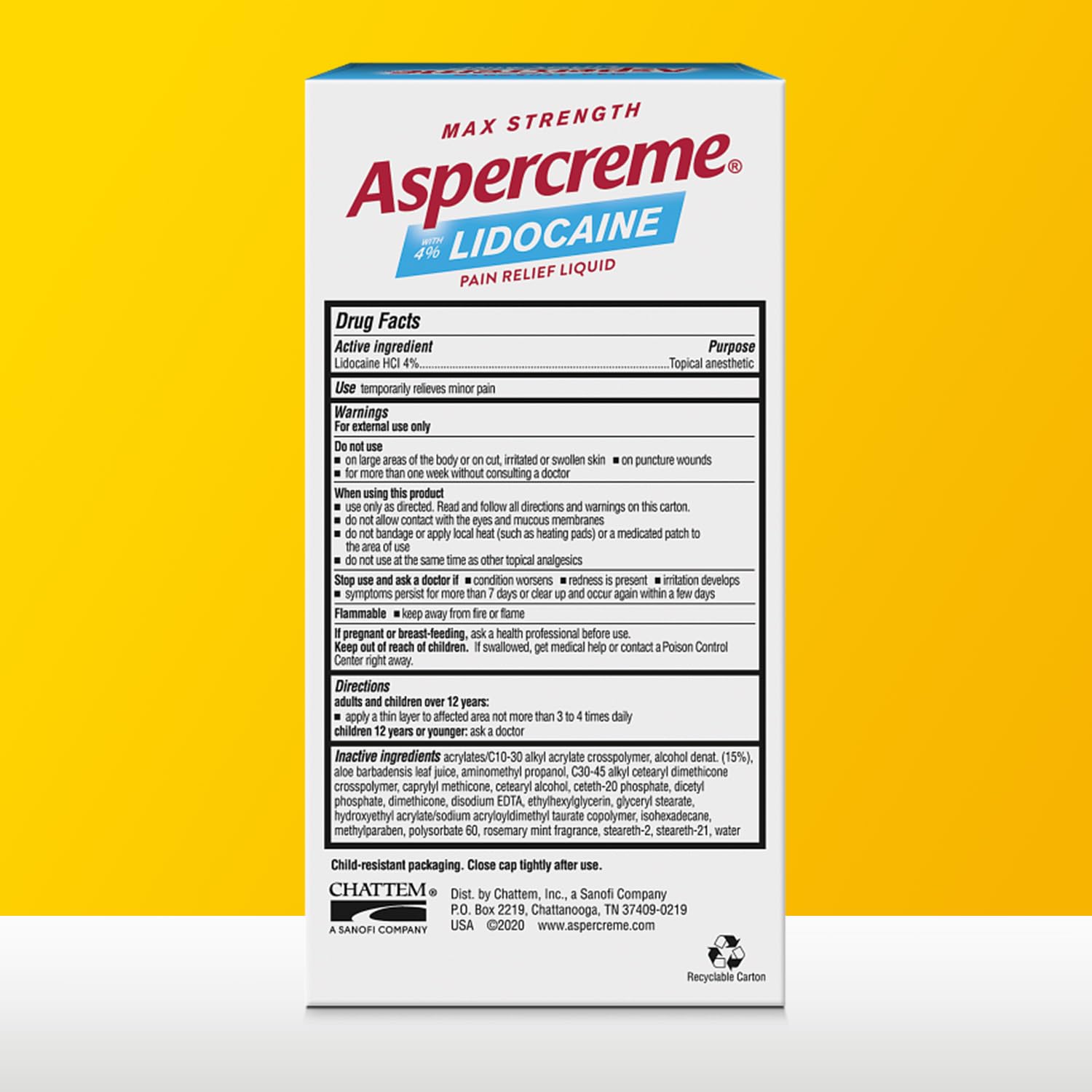 Aspercreme Essential Oils Lidocaine Pain Relief with No-Mess Roll-On Applicator, Max-Strength Lidocaine Numbs Away Nerve Pain, Moisturizing Aloe Hydrates Skin, Rosemary & Mint, 2.5 Oz. Aspercreme Au supplements