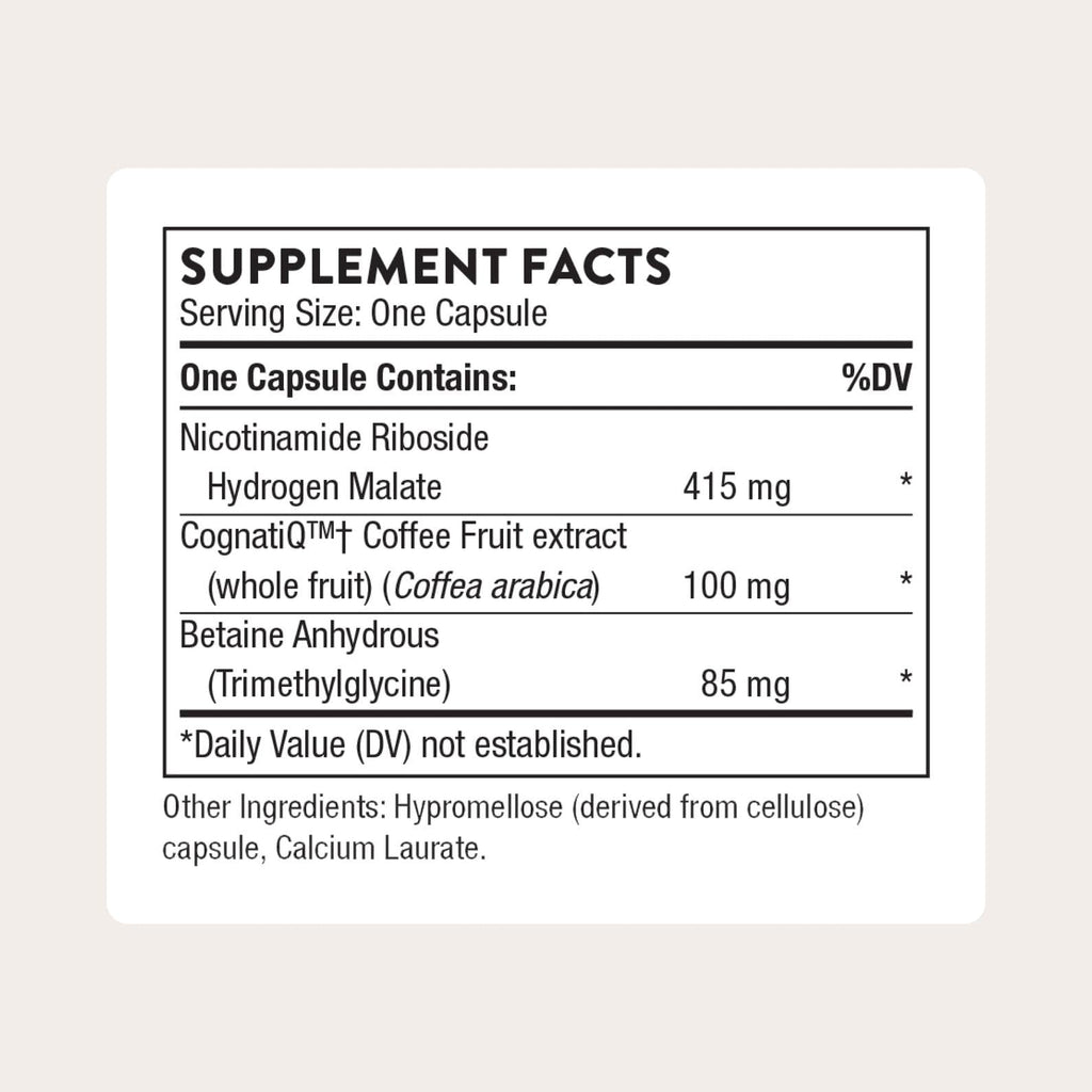 THORNE - Brain Factors - Brain Health Supplement with Nicotinamide Riboside, Coffee Fruit Extract & Betaine Anhydrous - Supports Learning, Memory & Cognition* - 30 Servings THORNE Au supplements