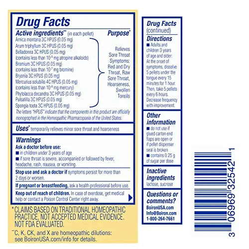 Boiron ThroatCalm On The Go for Pain Relief from Red, Dry, Scratchy, Sore Throats and Hoarseness Boiron Au supplements
