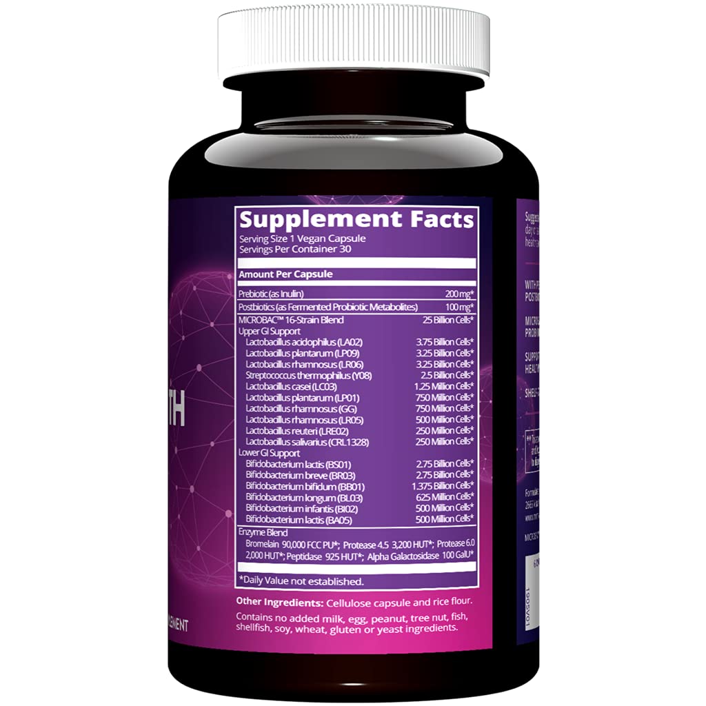 MRM Nutrition Extra Strength Probiotics - Supports Intestinal, GI, & Immune Health for Women & Men, Prebiotic, Probiotic, & Postbiotic Supplement, 25 Billion Cells & 16 Strains, Vegan - 30 Servings MRM Au supplements