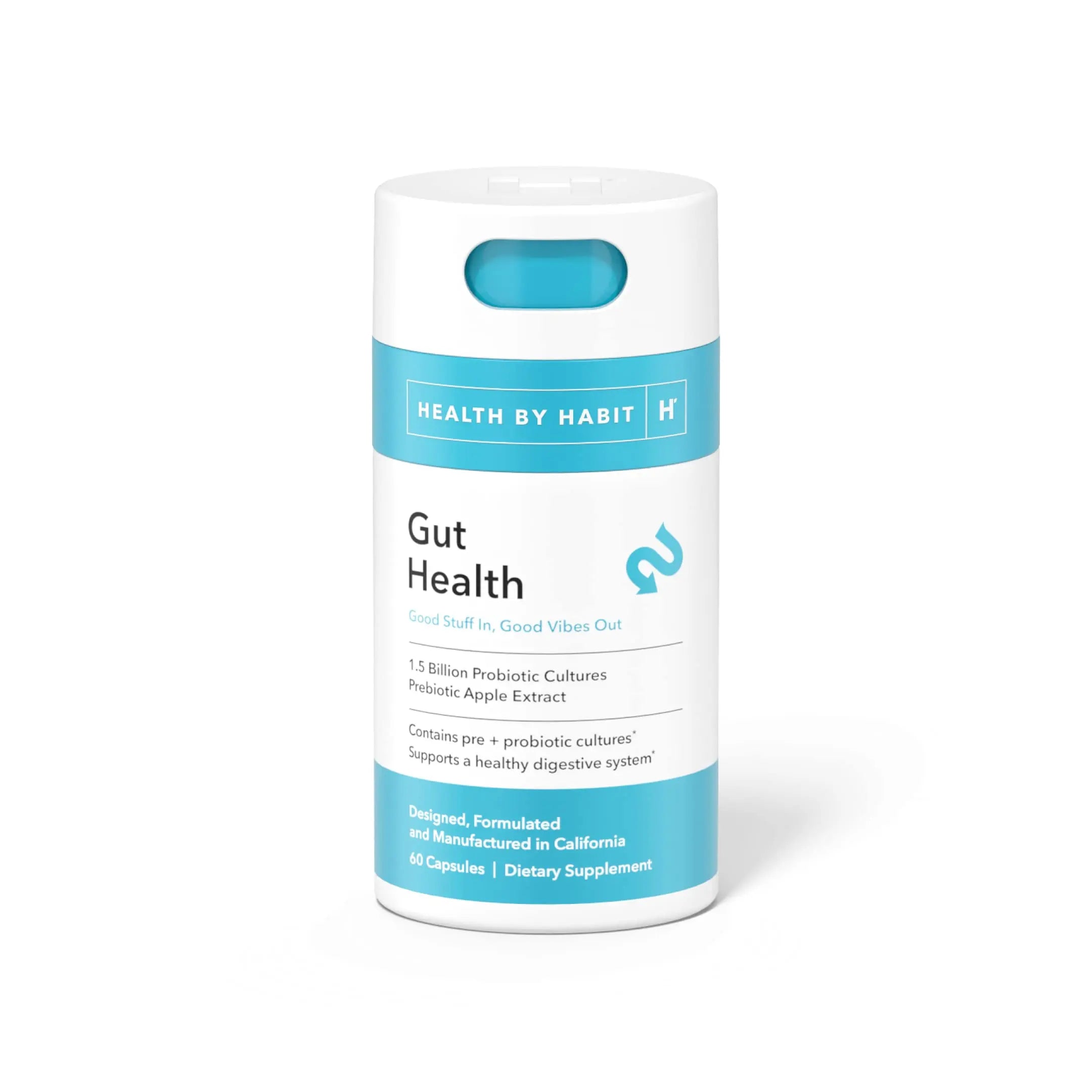 Health By Habit Gut Health Supplement (60 Capsules) - Contains 1.5 Billion probiotic Health By Habit Au supplements