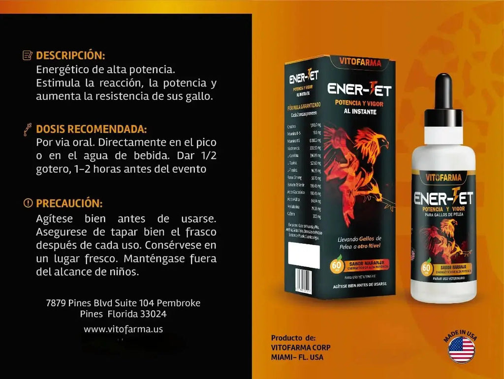 VITOFARMA Ener-Jet Energy Booster for Rooster Natural Multivitamin - Liquid 60 ml VITOFARMA Au supplements