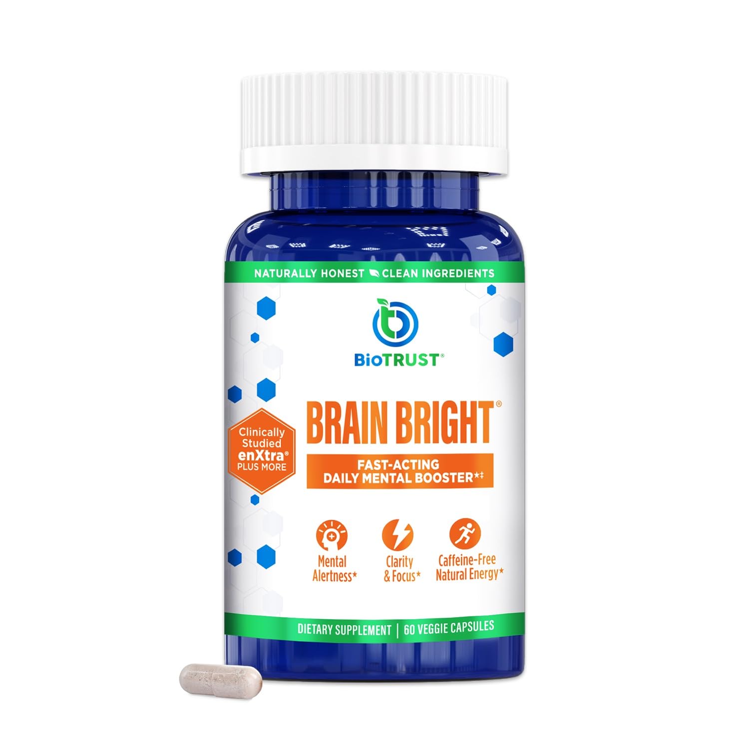 BioTrust Brain Bright – Daily Nootropic Boost for Focus, Concentration, Mental Clarity – Caffeine Free Nootropics Brain Support Supplement – Thai Ginger, Ginkgo, Folate, L-Theanine – 30 Servings BioTrust Au supplements
