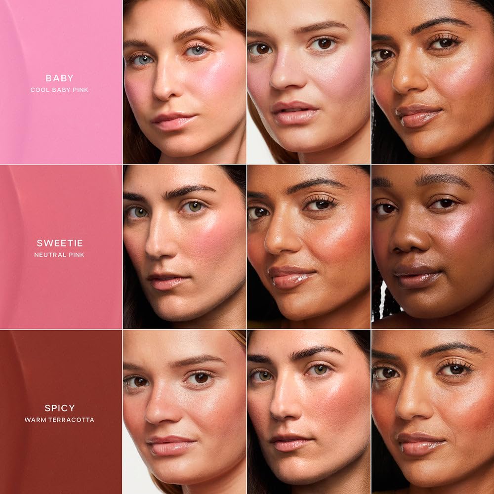Saie Dew Liquid Blush for Cheeks Trio - Hydrating Cream Blush Stick Set with a Blendable + Buildable Formula - Skincare Infused Dewy Face Blushes for a Natural Flush - Baby, Sweetie, & Spicy (3 Count) Saie Au supplements