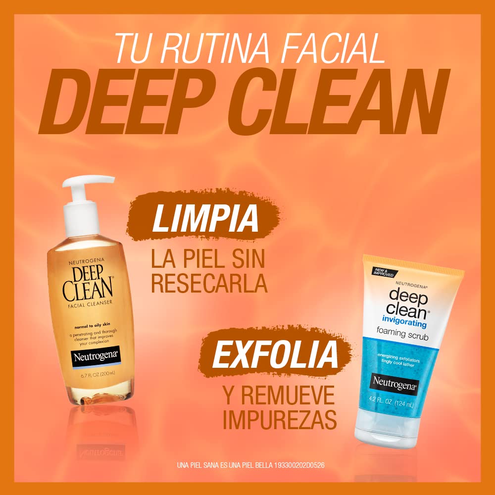 Neutrogena Deep Clean Daily Facial Cleanser with Beta Hydroxy Acid for Normal to Oily Skin, Alcohol-Free