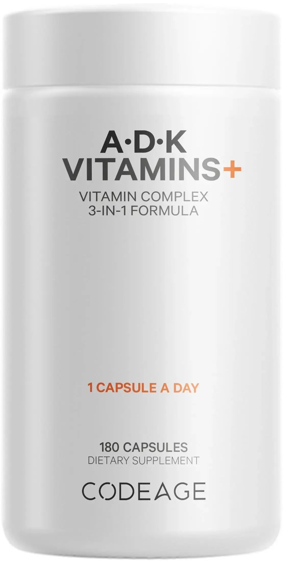 Codeage ADK Vitamins Supplement - Essential Vitamin A, D3 5000 IU, K1 & K2 (MK4 & MK7) - 6-Month Supply - 1 Capsule per Serving Codeage Au supplements