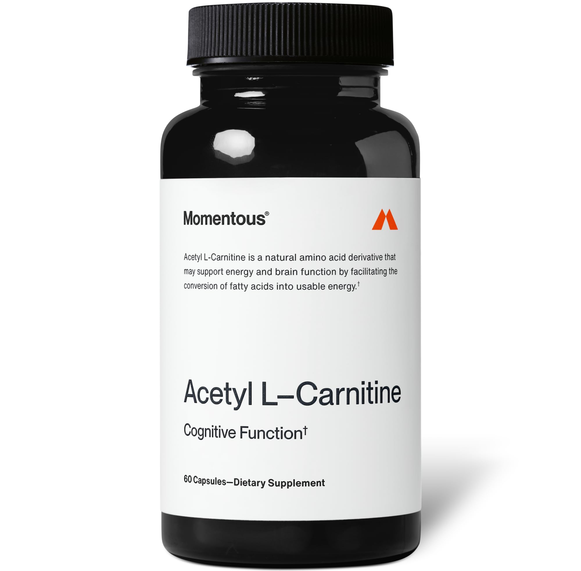 Momentous Acetyl L-Carnitine, Brain Function & Cognitive Support Supplement, Boosts Mental Clarity & Energy Production, NSF Certified for Sport, 500 mg, 60 Servings Momentous Au supplements
